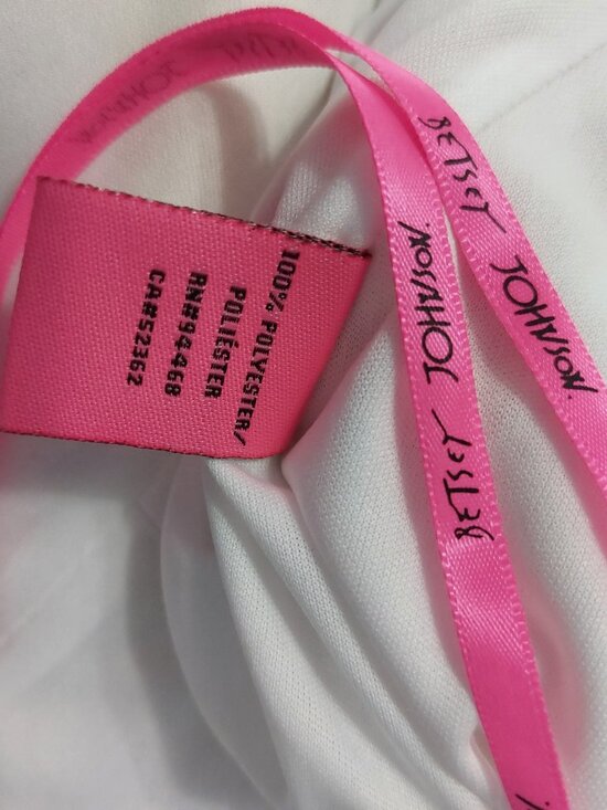 BETSEY JOHNSON Roses Print Dress 6 Fit & Flare Yellow Pink Sweetheart Sheer - Picture 7 of 11